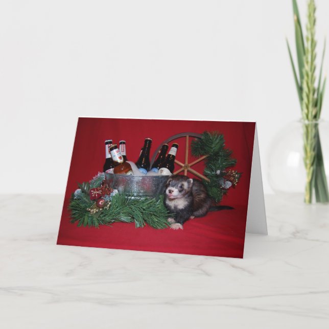Carte de Noël de furet (Devant)