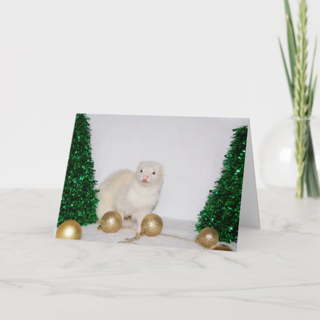 Carte de Noël de furet (Devant)
