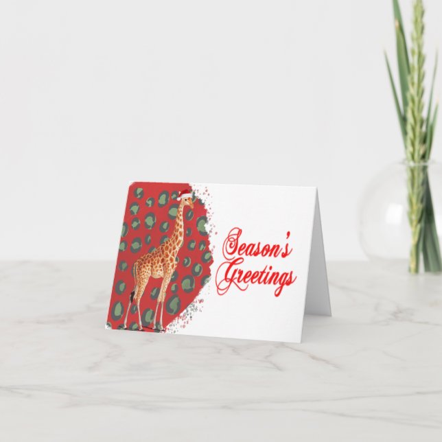Carte de Noël de girafe de vacances (Devant)