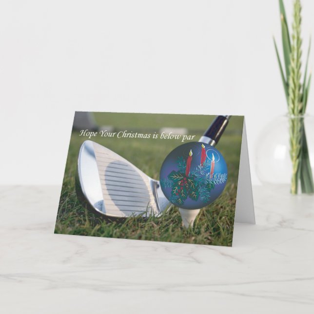 Carte de Noël de golf avec le vers spécial (Devant)