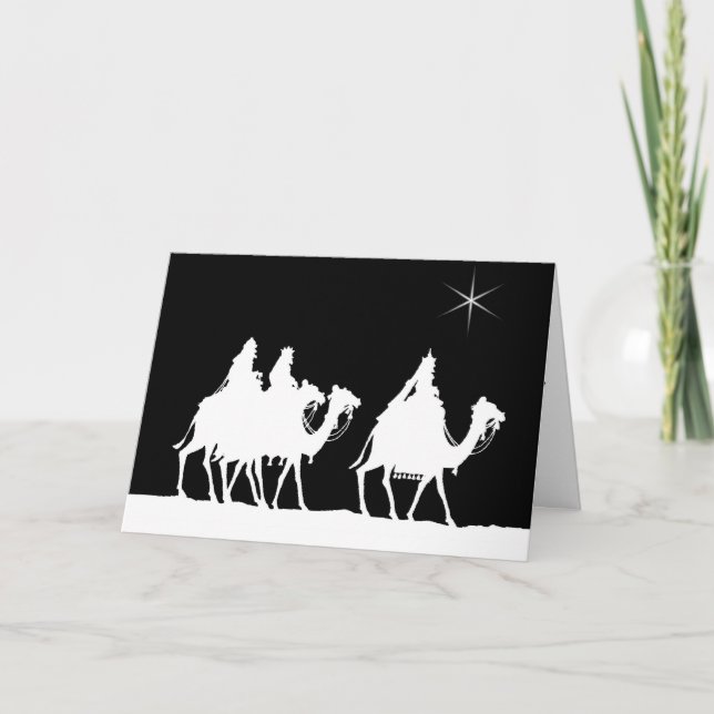 Carte de Noël de gros caractères de sages (Devant)