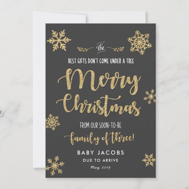 Carte de Noël de grossesse Cadre simple (Devant)