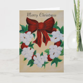 Carte de Noël de guirlande de capsule de coton