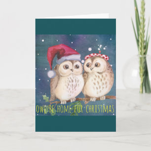 Carte de Noël de hibou