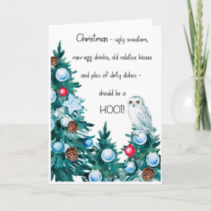 Carte de Noël de hibou