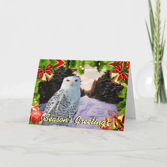 Carte de Noël de hibou de Milou (Devant)