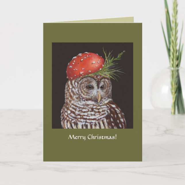carte de Noël de hibou et de colombe (Devant)