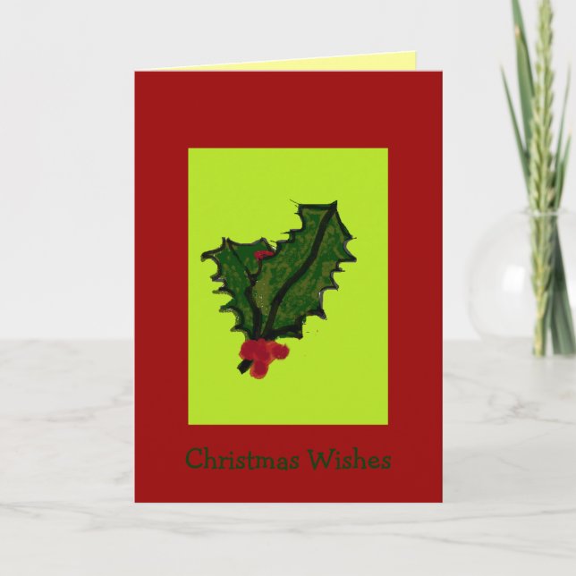 Carte de Noël de houx de Hoho (Devant)