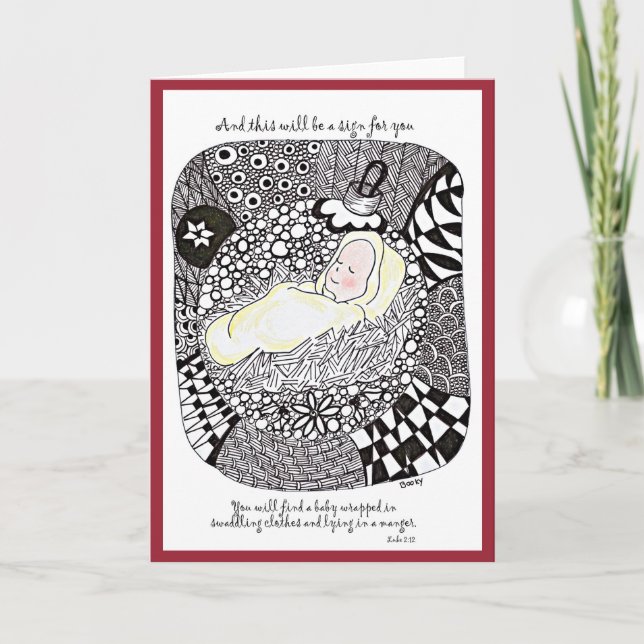 Carte de Noël de Jésus de bébé (Devant)