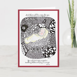 Carte de Noël de Jésus de bébé