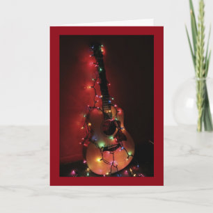 Carte de Noël de joueur de guitare