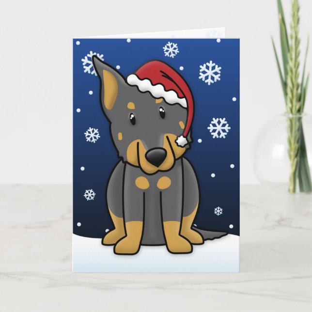 Carte de Noël de Kawaii Beauceron (Devant)