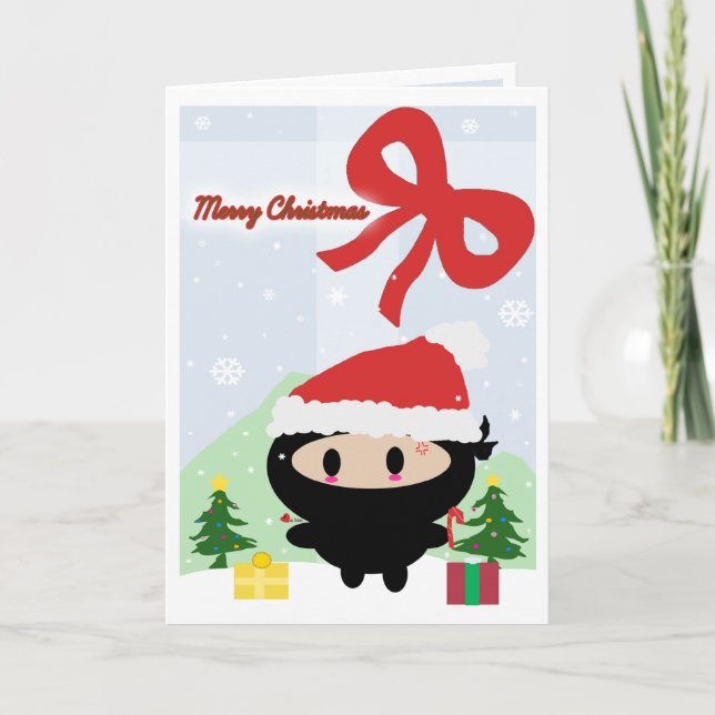 Carte de Noël de Kawaii Ninja (Devant)
