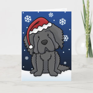 Carte de Noël de Kawaii Terre-Neuve