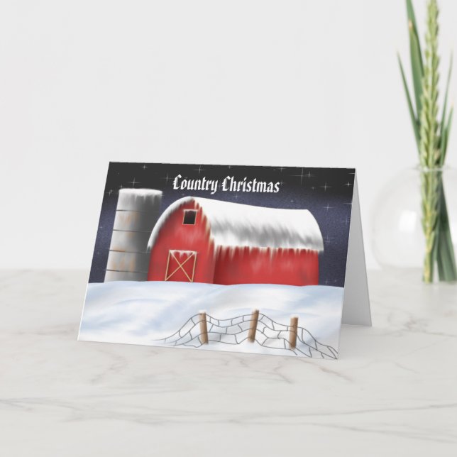 Carte de Noël de la Barne Rouge personnalisable (Devant)