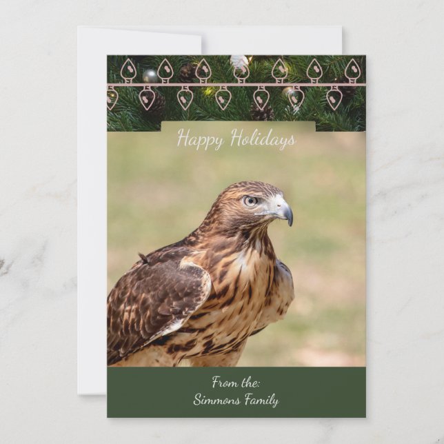 Carte de Noël de la Buse à queue rouge (Devant)