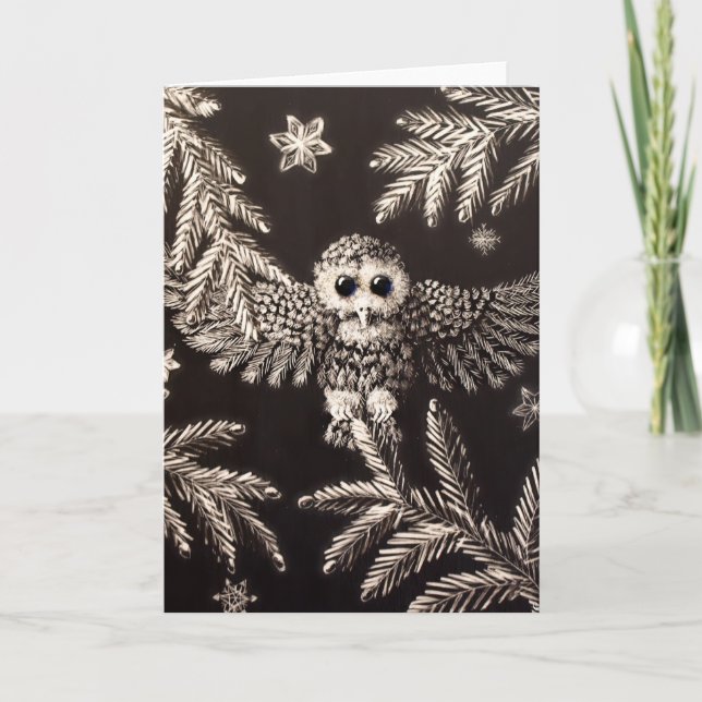 Carte de Noël de la Chouette neigeuse (Devant)