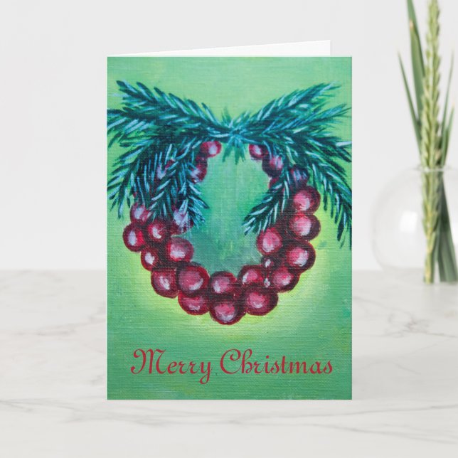 Carte de Noël de la couronne de vacances (Devant)