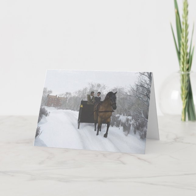 Carte de Noël de la course de neige d'hiver (Devant)