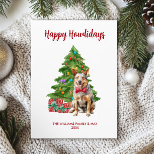 Carte de Noël de la famille avec Blue Heeler