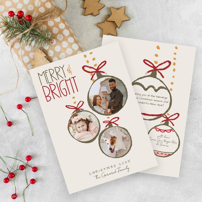 Carte de Noël de la famille des photos 2025 (Créateur téléchargé)