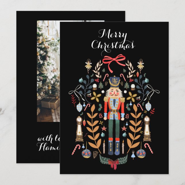 Carte de Noël de la famille Nutcracker (Devant / Derrière)