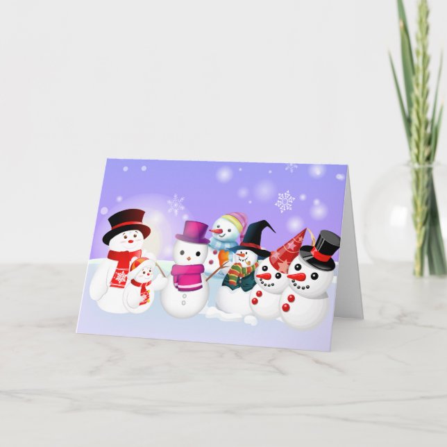 Carte de Noël de la famille Snowman (Devant)