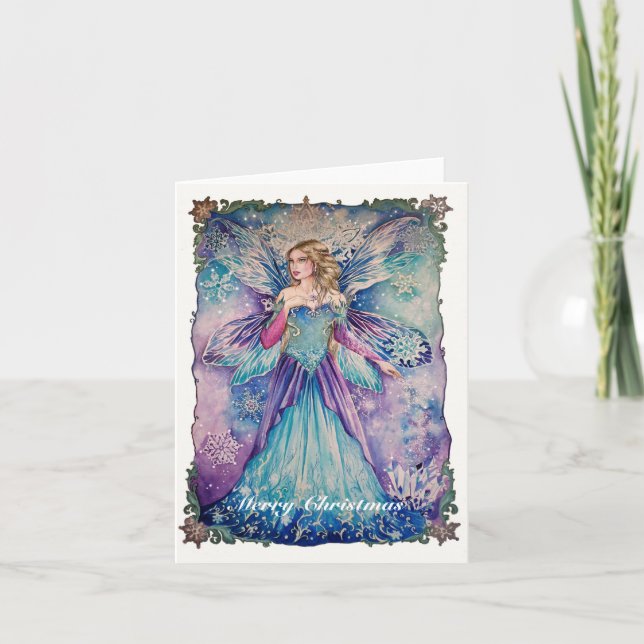 Carte de Noël de la fée des neiges (Devant)