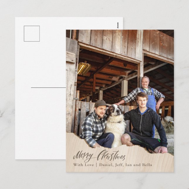 Carte de Noël de la ferme photos carte postale de  (Devant / Derrière)