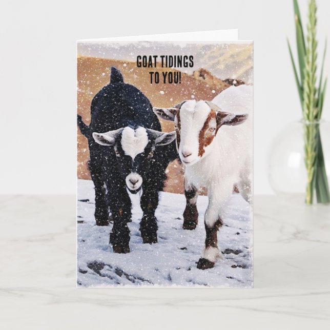 Carte de Noël de la ferme pour enfants chèvres ado (Devant)