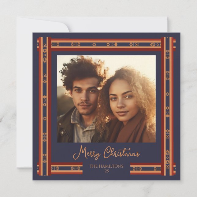 Carte de Noël de la frontière bleu de la Marine (Devant)