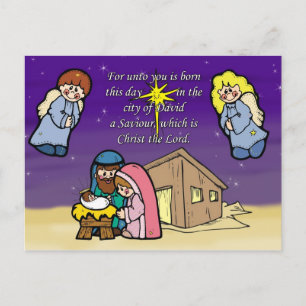 Carte de Noël de la jolie crèche