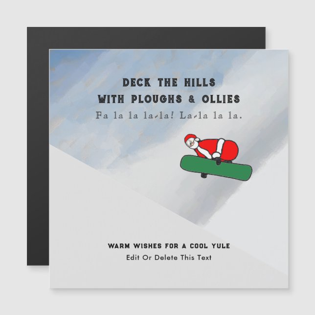 Carte de Noël de la loge de ski de snowboard (Devant / Derrière)