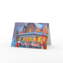 Carte de Noël de la maison de bonbons