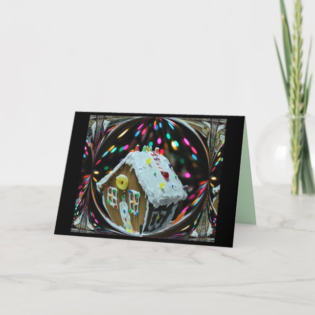 Carte de Noël de la maison de pain d'épice (Devant)