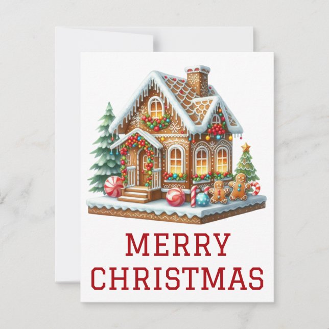 Carte de Noël de la maison de pain d'épice (Devant)