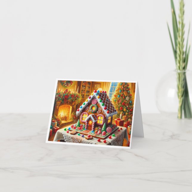 Carte de Noël de la maison de pain d'épice (Devant)