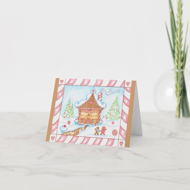 Carte de Noël de la maison de pain d'épice (Devant)