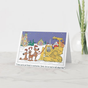 Carte de Noël de la motoneige de construction Père