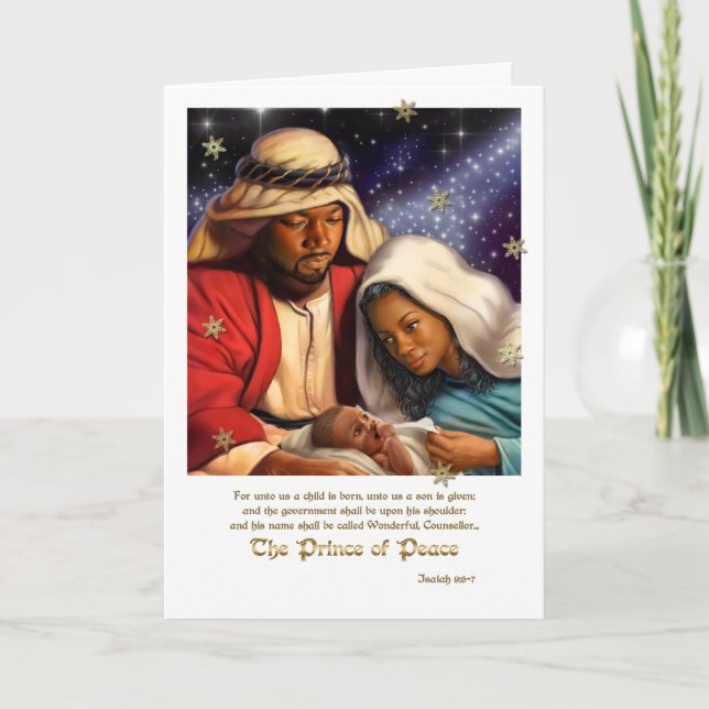 Carte de Noël de la Nativité afro-américaine (Devant)