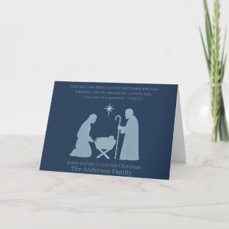 Carte de Noël de la Nativité - Baby Jesus in the M