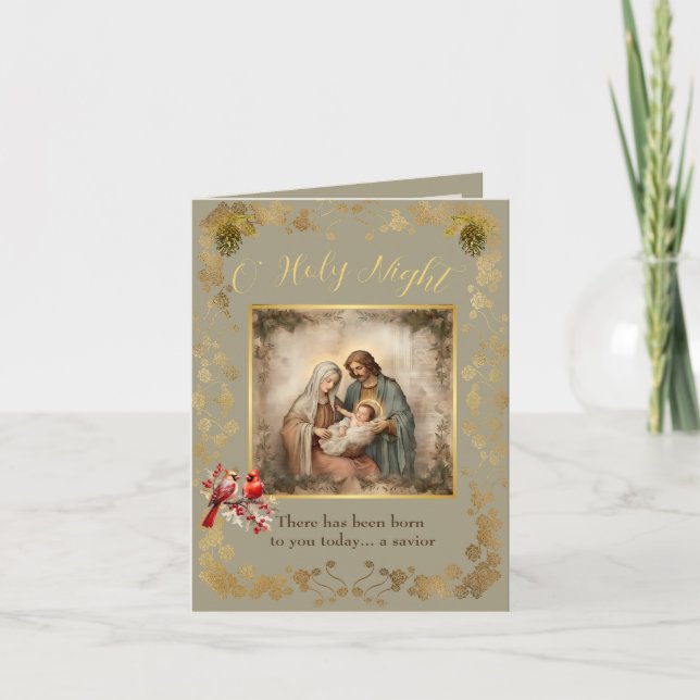 Carte de Noël de la Nativité Carte de vacances pli (Devant)
