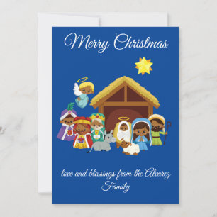 Carte de Noël de la Nativité noire