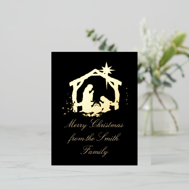Carte de Noël de la Nativité simple (Debout devant)