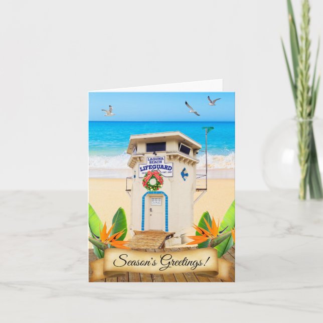 Carte de Noël de la plage de Californie du Sud (Devant)