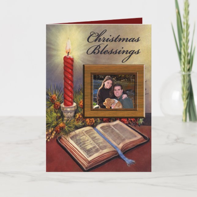 Carte de Noël de la Sainte Bible chrétienne avec v (Devant)
