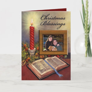 Carte de Noël de la Sainte Bible chrétienne avec v