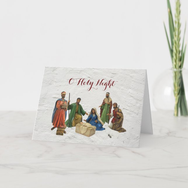 Carte de Noël de la scène de la Nativité afro-amér (Devant)