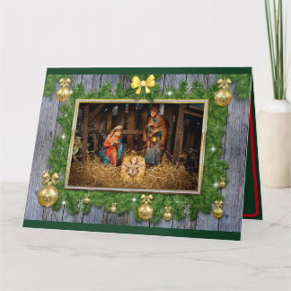 Carte de Noël de la scène de nativité personnalisé