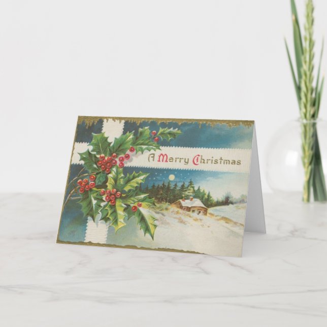 Carte de Noël de la scène de neige (Devant)